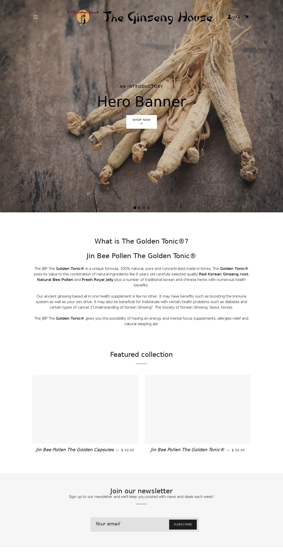 golden-tonic.com shopify website screenshot
