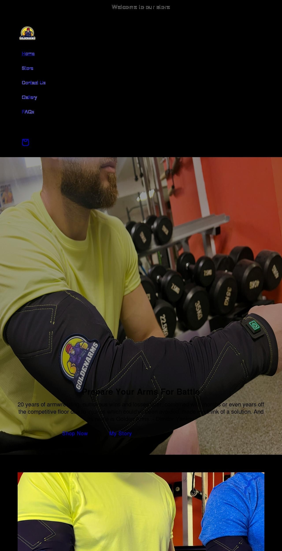 goldenarms.shop shopify website screenshot