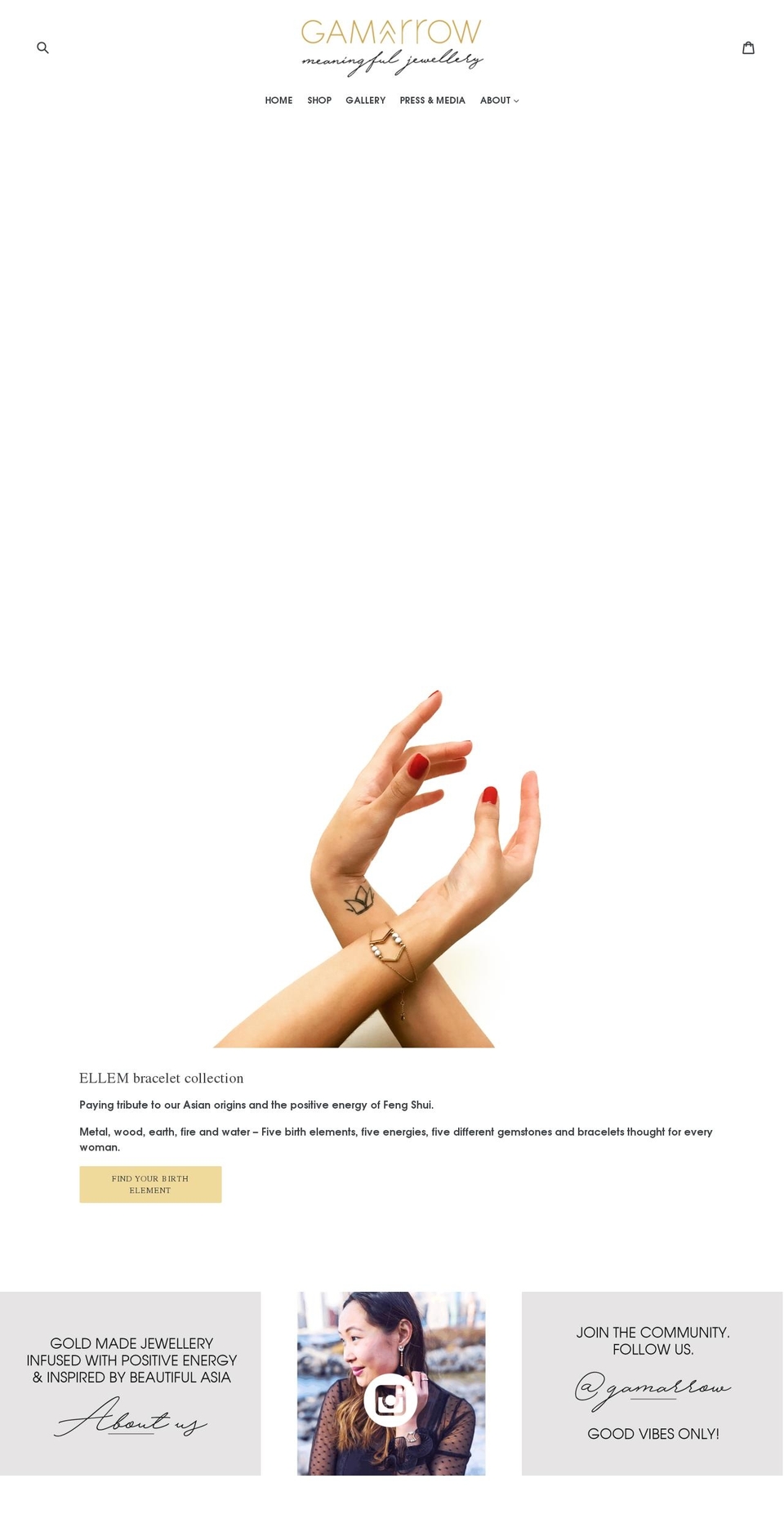 goldenarrowjewellery.com — Shopify storefront screenshot