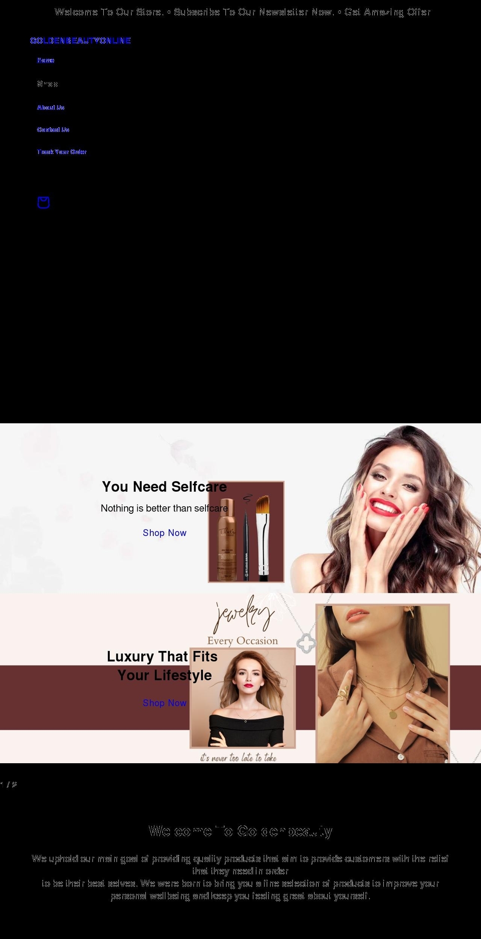 goldenbeautyonline.com shopify website screenshot