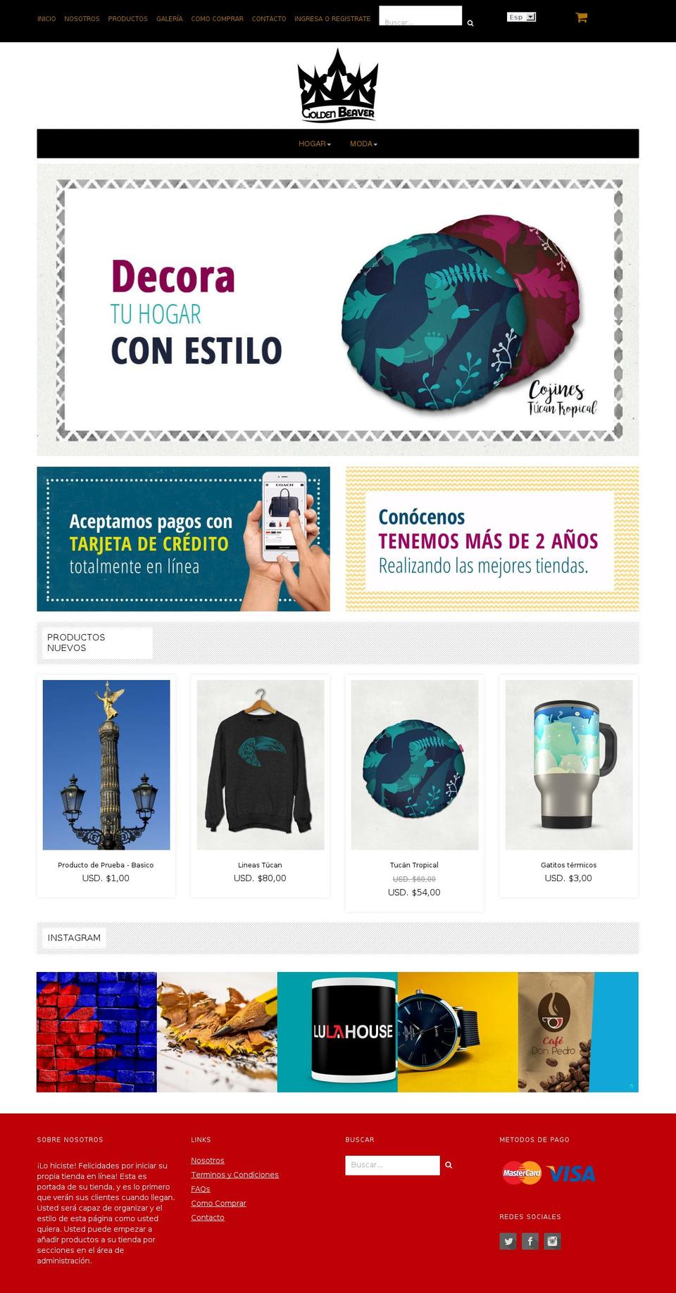 goldenbeaveronline.com — Shopify storefront screenshot