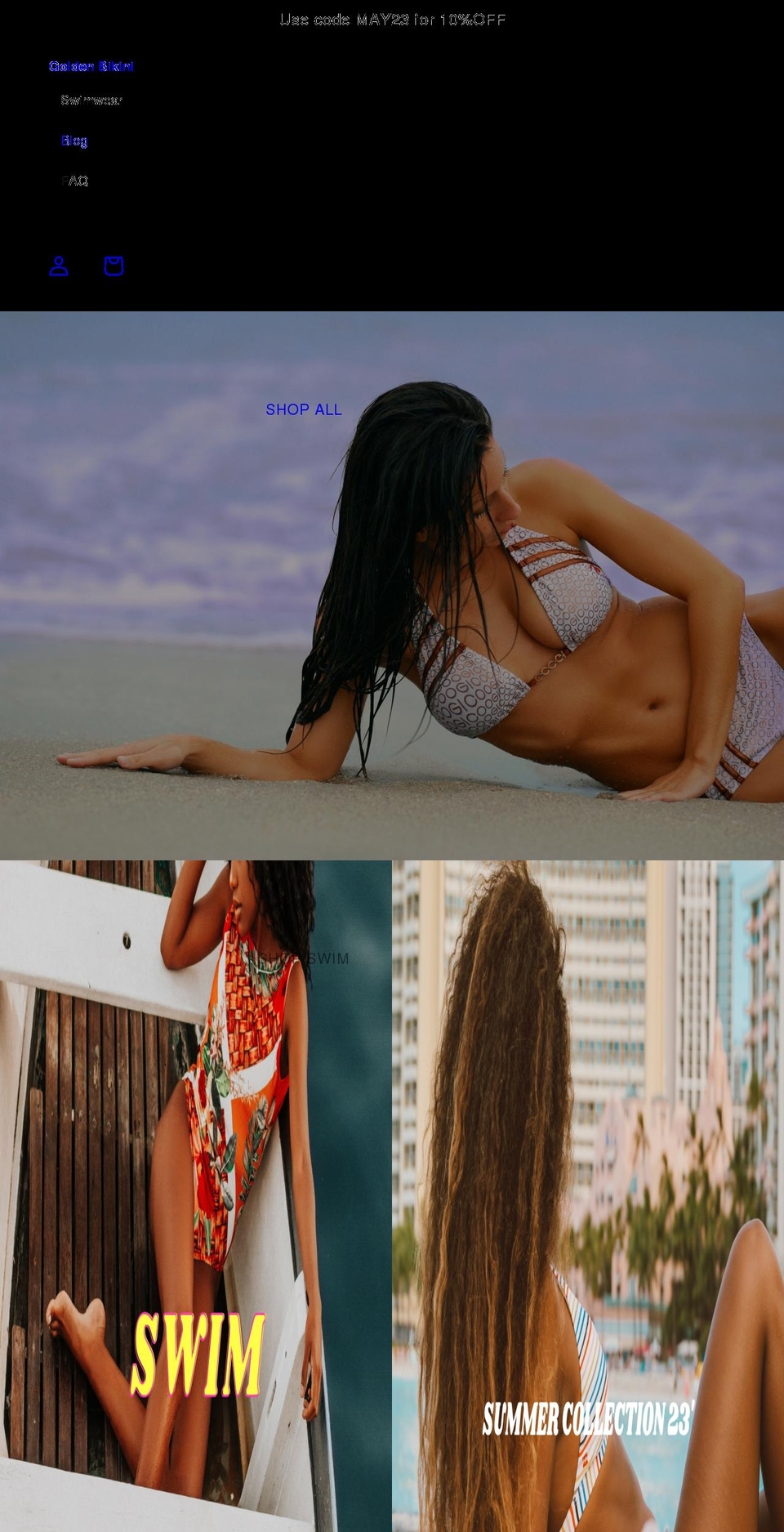 goldenbikini.com shopify website screenshot