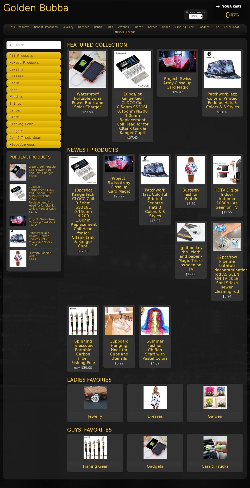 goldenbubba.com — Shopify storefront screenshot