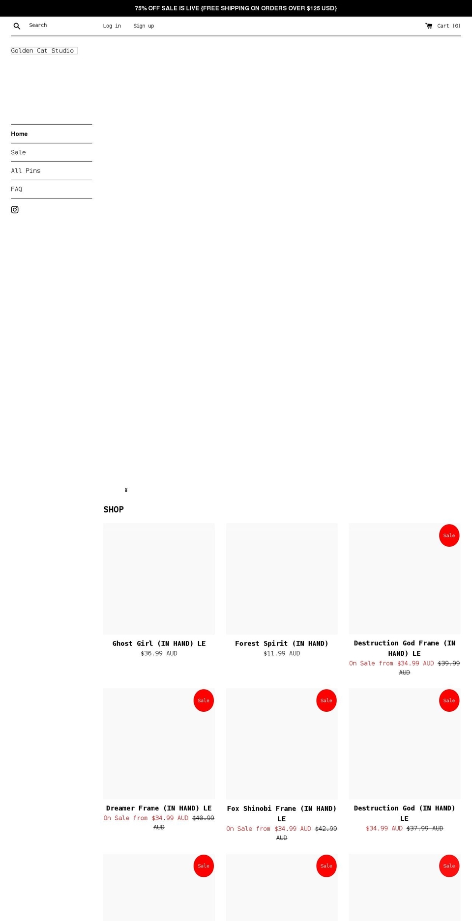 goldencatstudio.com shopify website screenshot