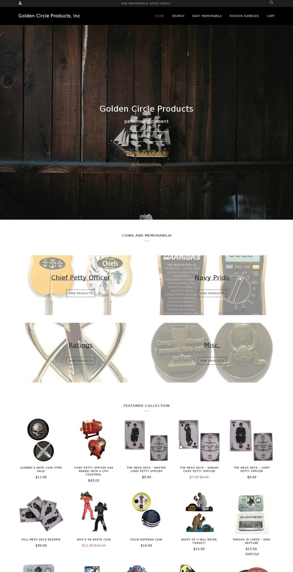 goldencircleproducts.com — Shopify storefront screenshot