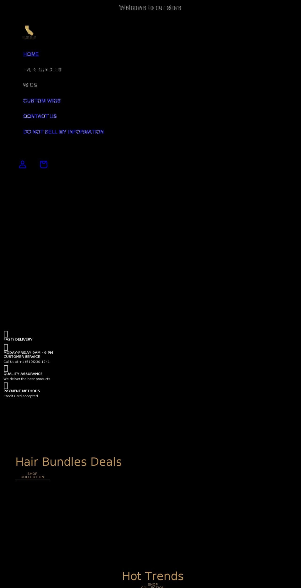goldencoasthaircompany.com — Shopify storefront screenshot