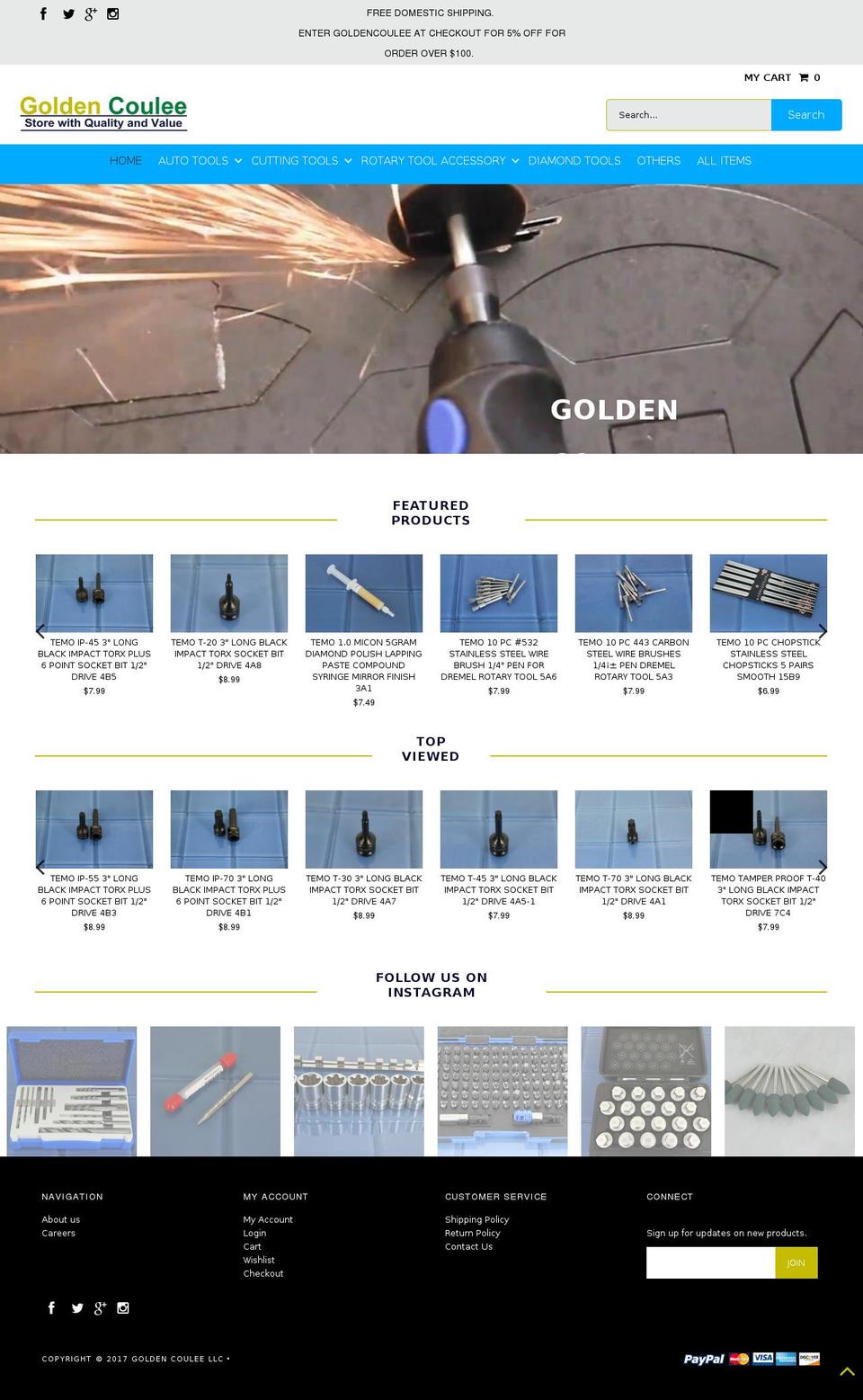 goldencoulee.com shopify website screenshot