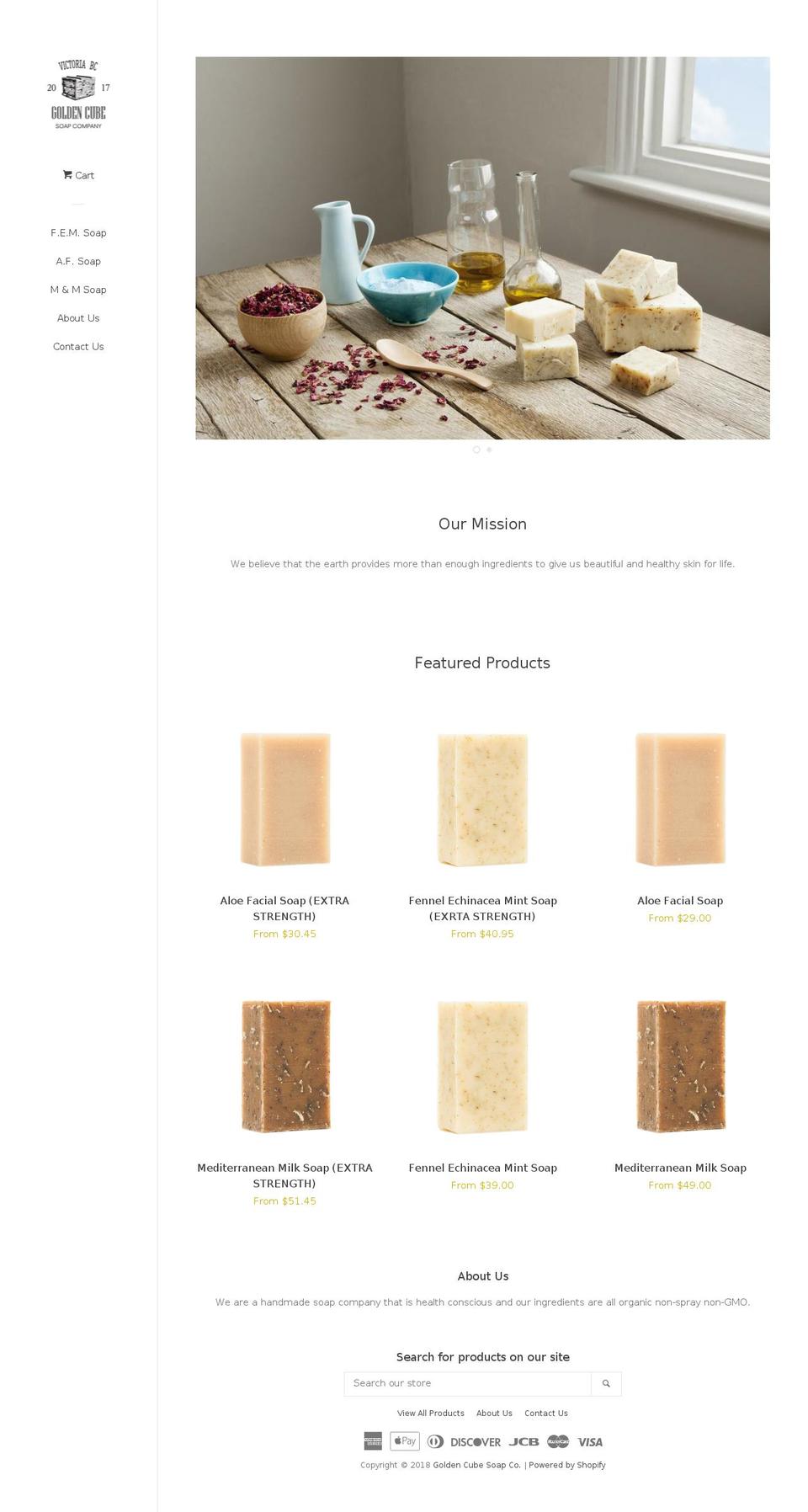 goldencubesoap.com — Shopify storefront screenshot
