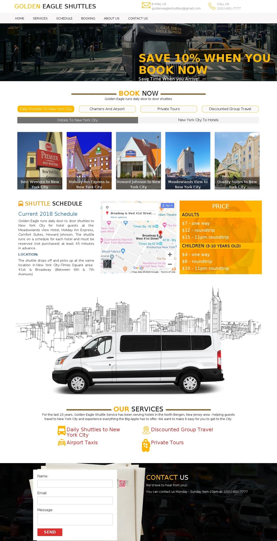 goldeneagleshuttles.com shopify website screenshot