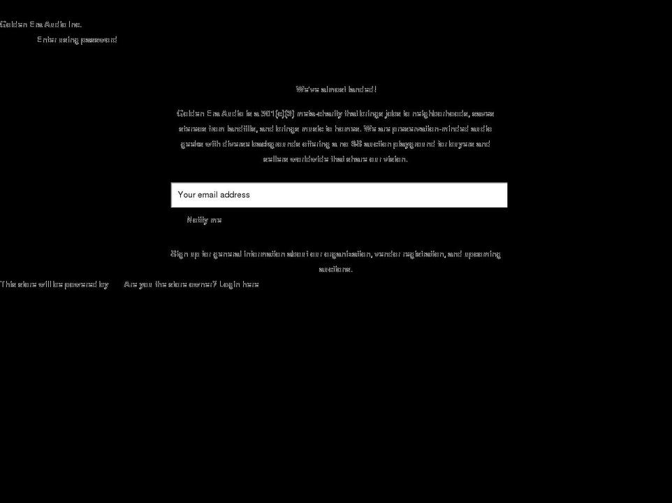 goldeneraaudio.com shopify website screenshot