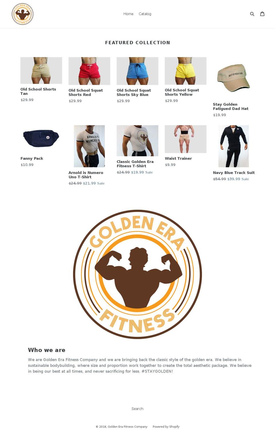 goldenerafitnesscompany.com — Shopify storefront screenshot