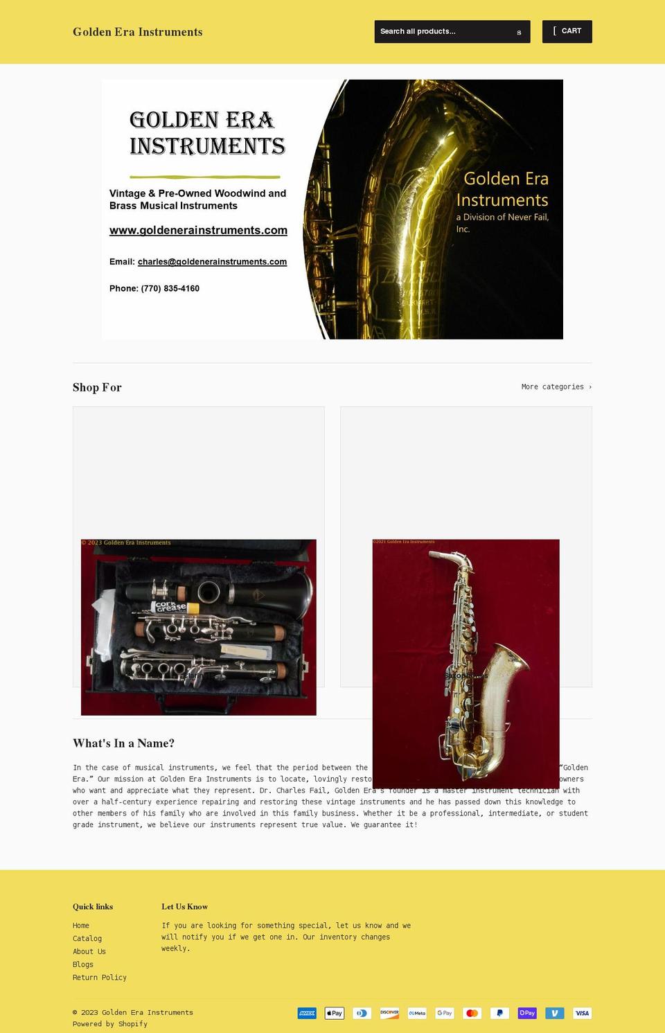 NEW VERSION Shopify theme site example goldenerainstruments.com