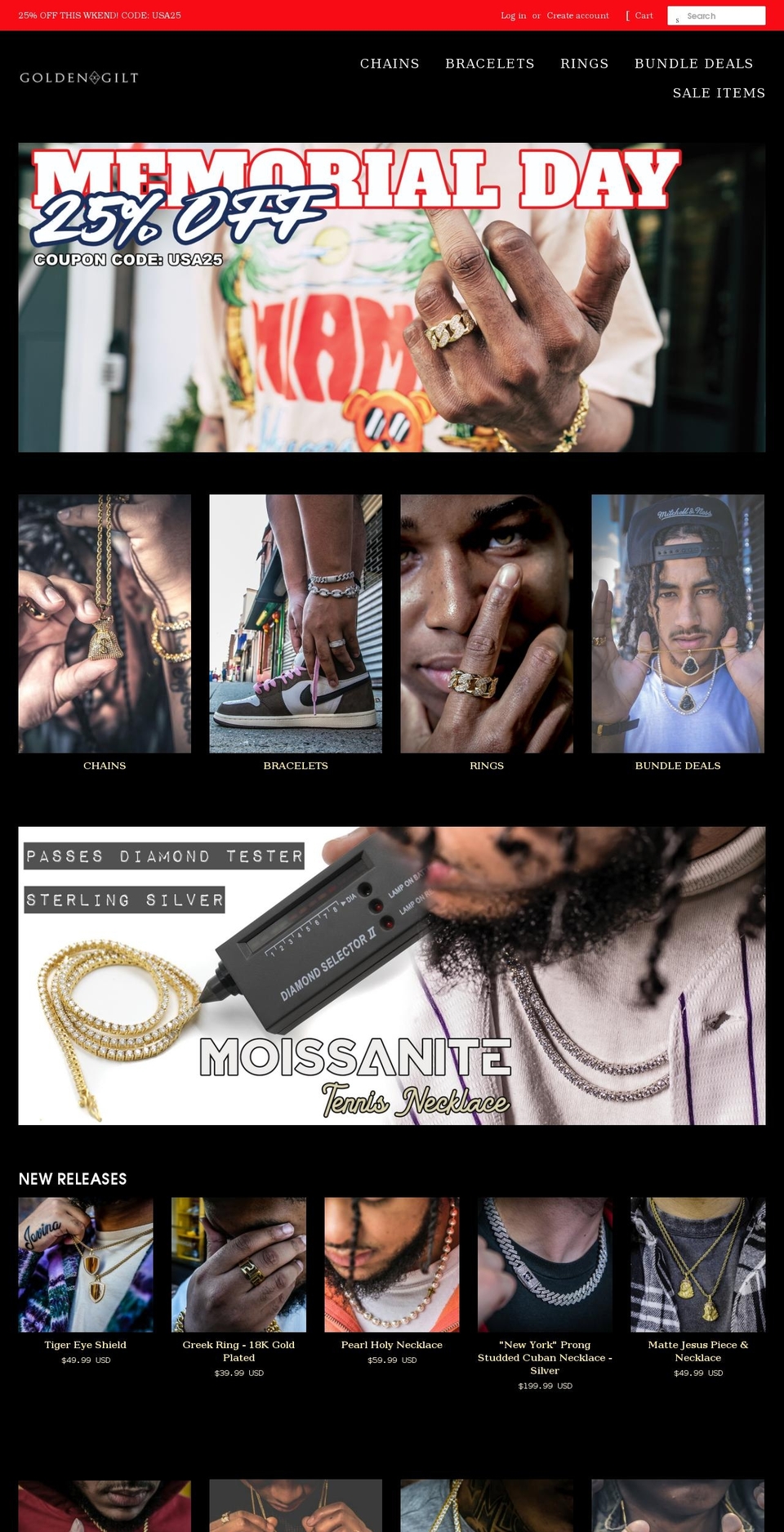 goldengilt.com shopify website screenshot