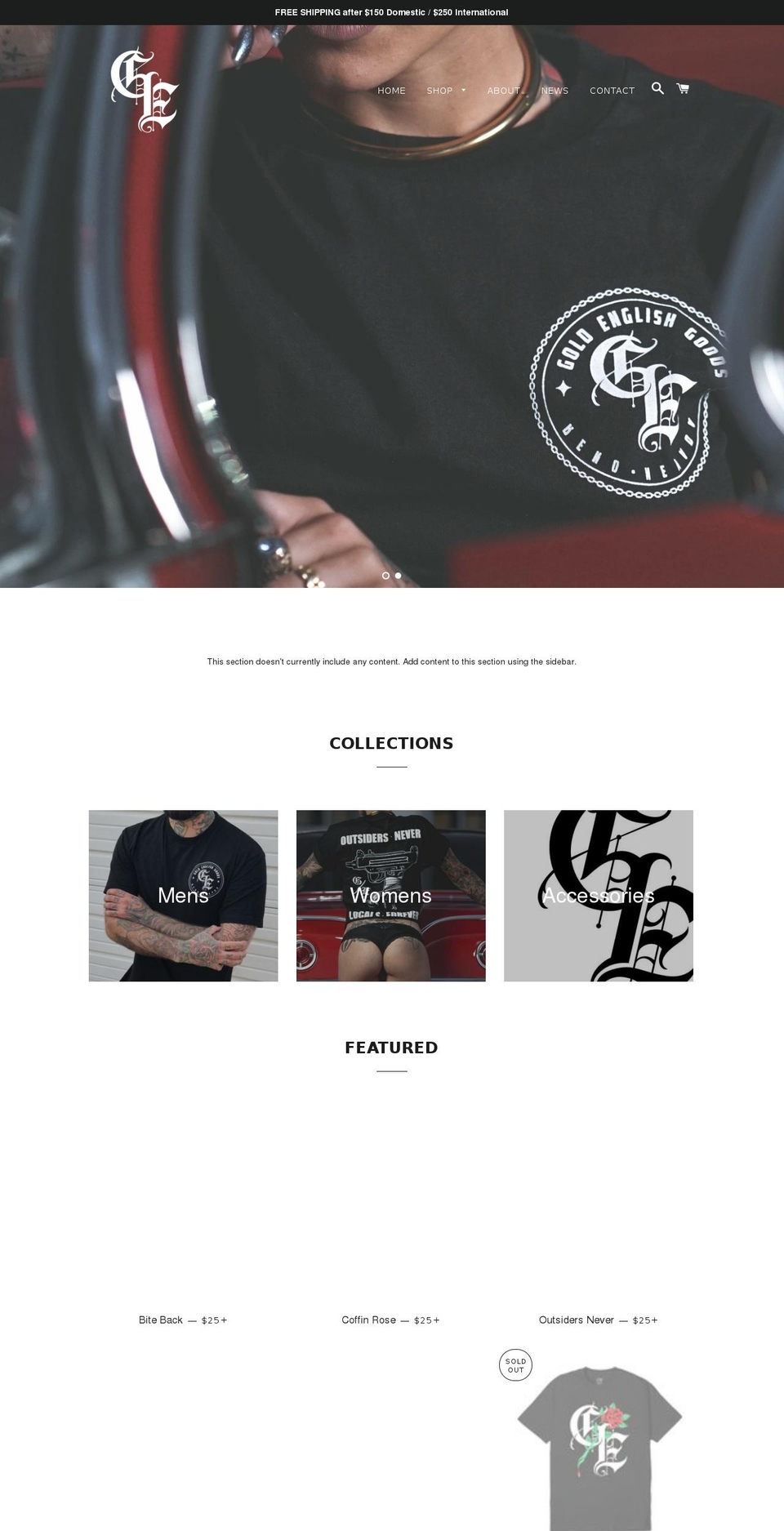 goldenglishgoods.com — Shopify storefront screenshot
