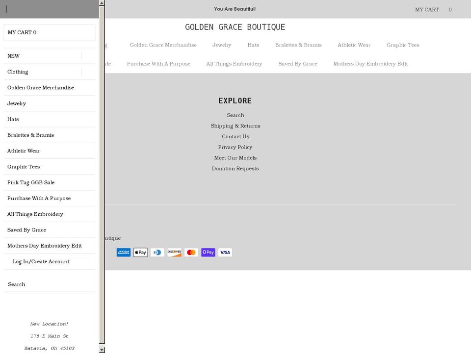 goldengraceboutique.com shopify website screenshot