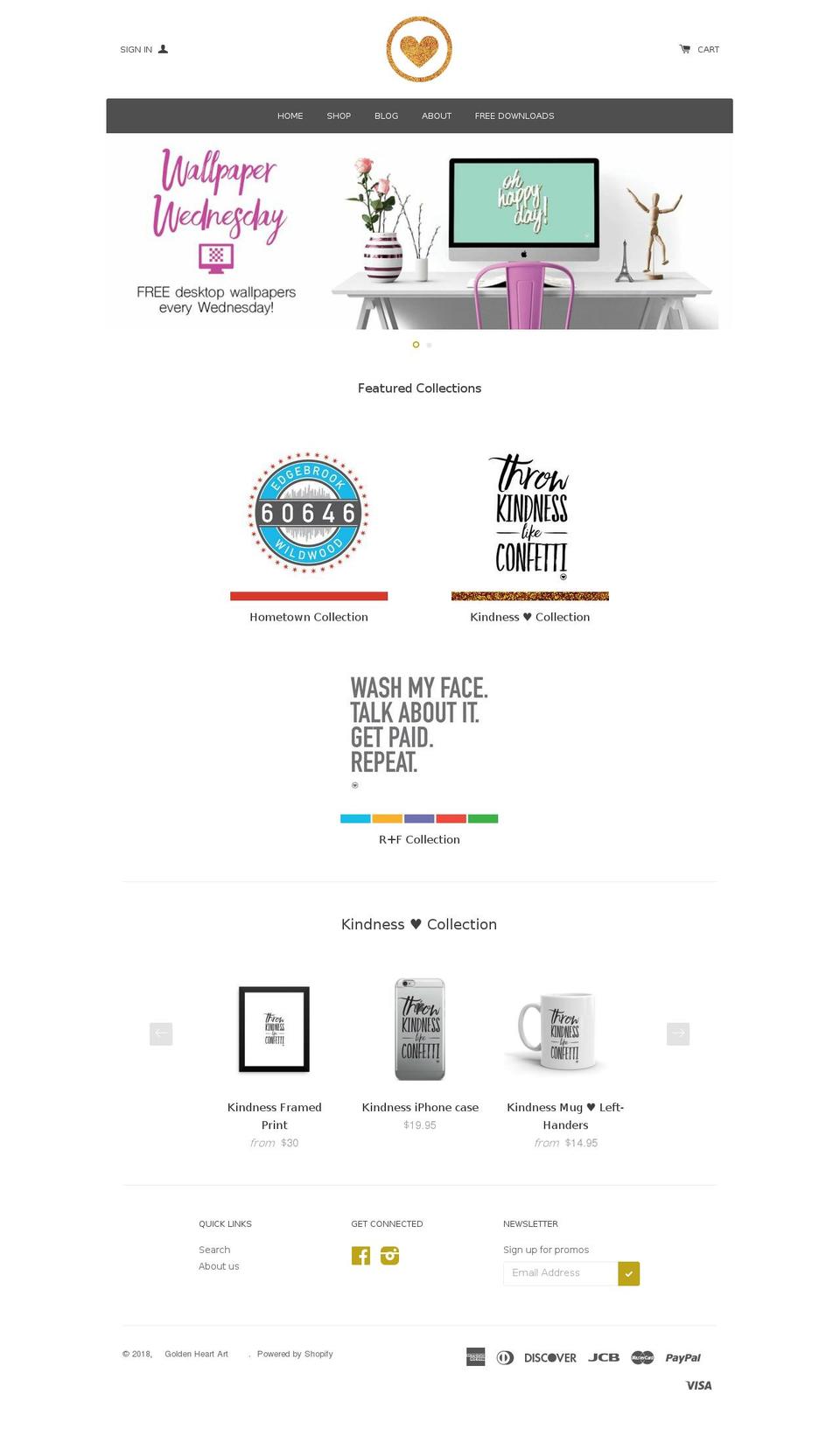 goldenheartart.com — Shopify storefront screenshot