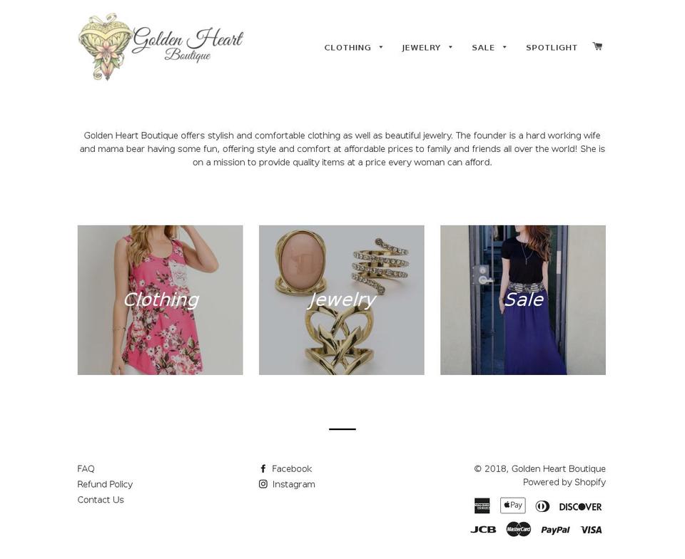 goldenheartboutique.com — Shopify storefront screenshot
