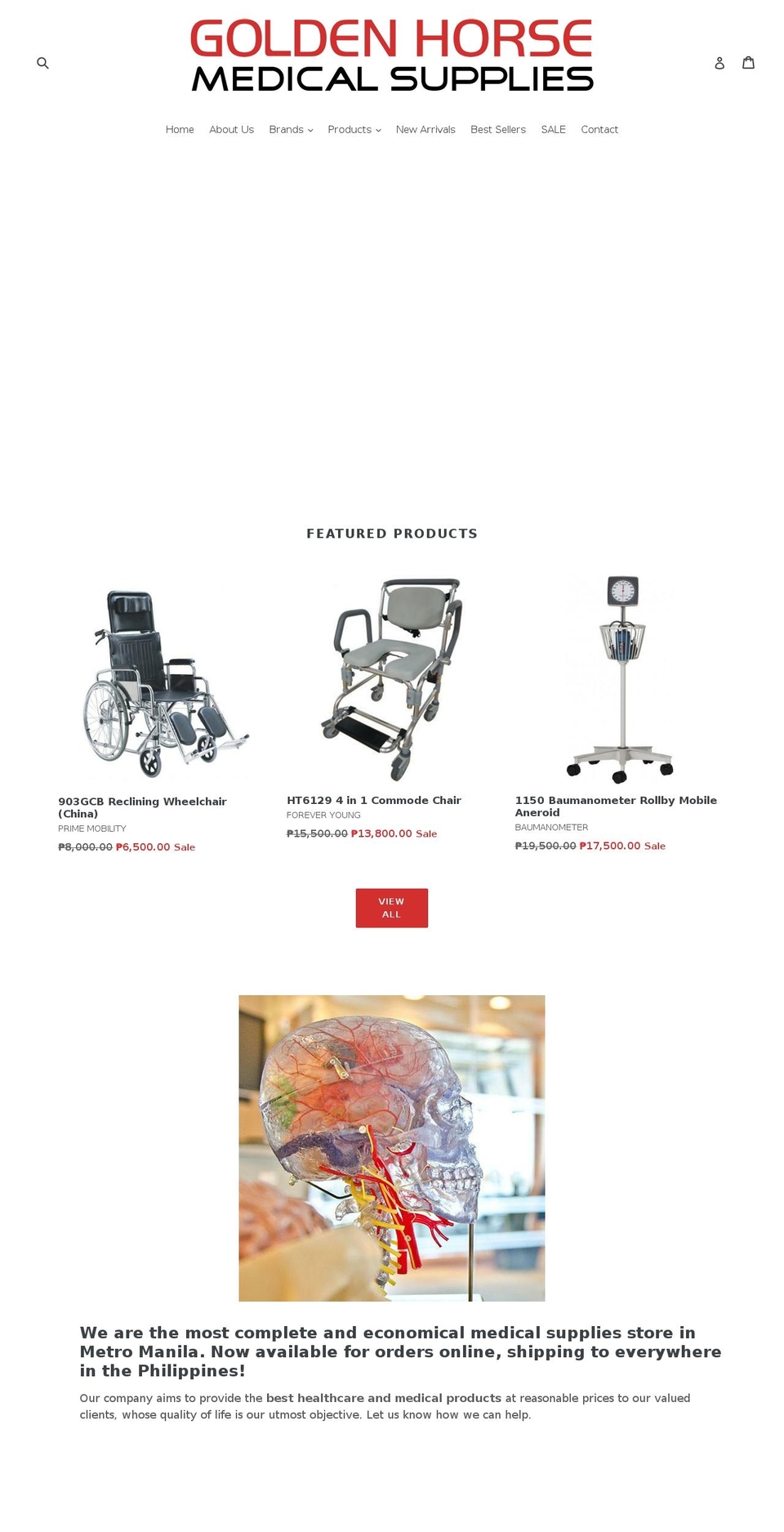 goldenhorsemedicalsupplies.com shopify website screenshot