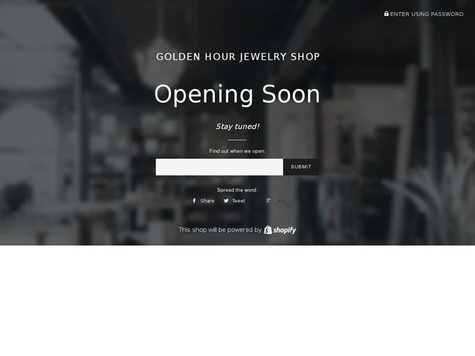goldenhourjewelry.com shopify website screenshot