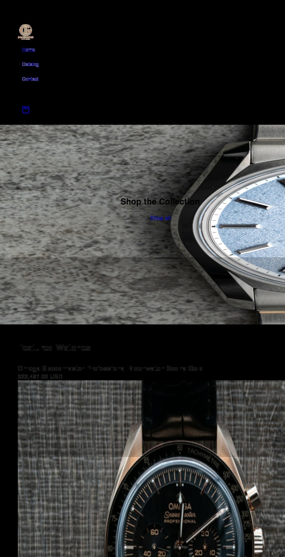 goldenhourtimepieces.com shopify website screenshot