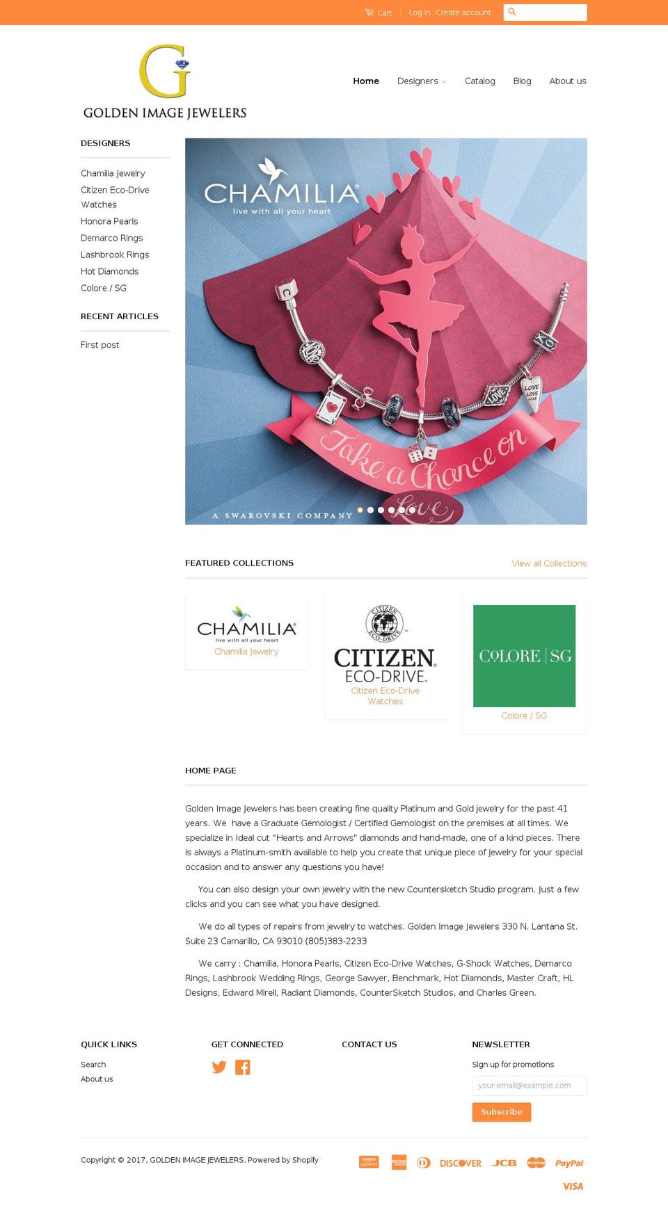 goldenimagejeweler.com shopify website screenshot
