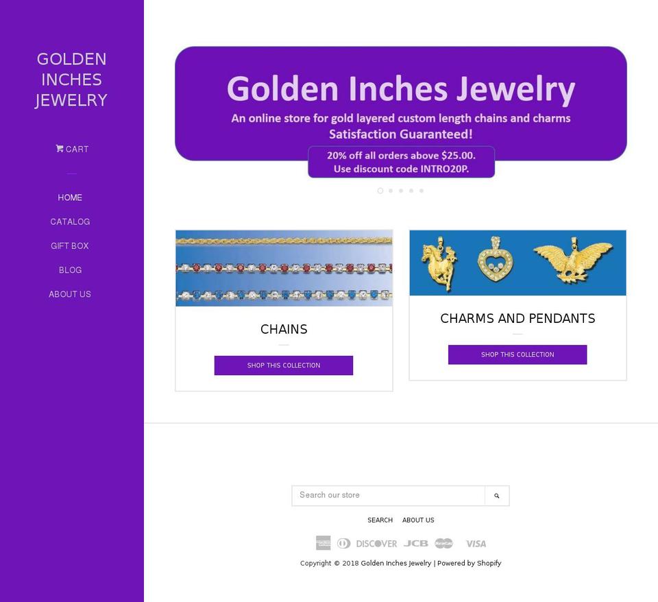goldeninches.com — Shopify storefront screenshot