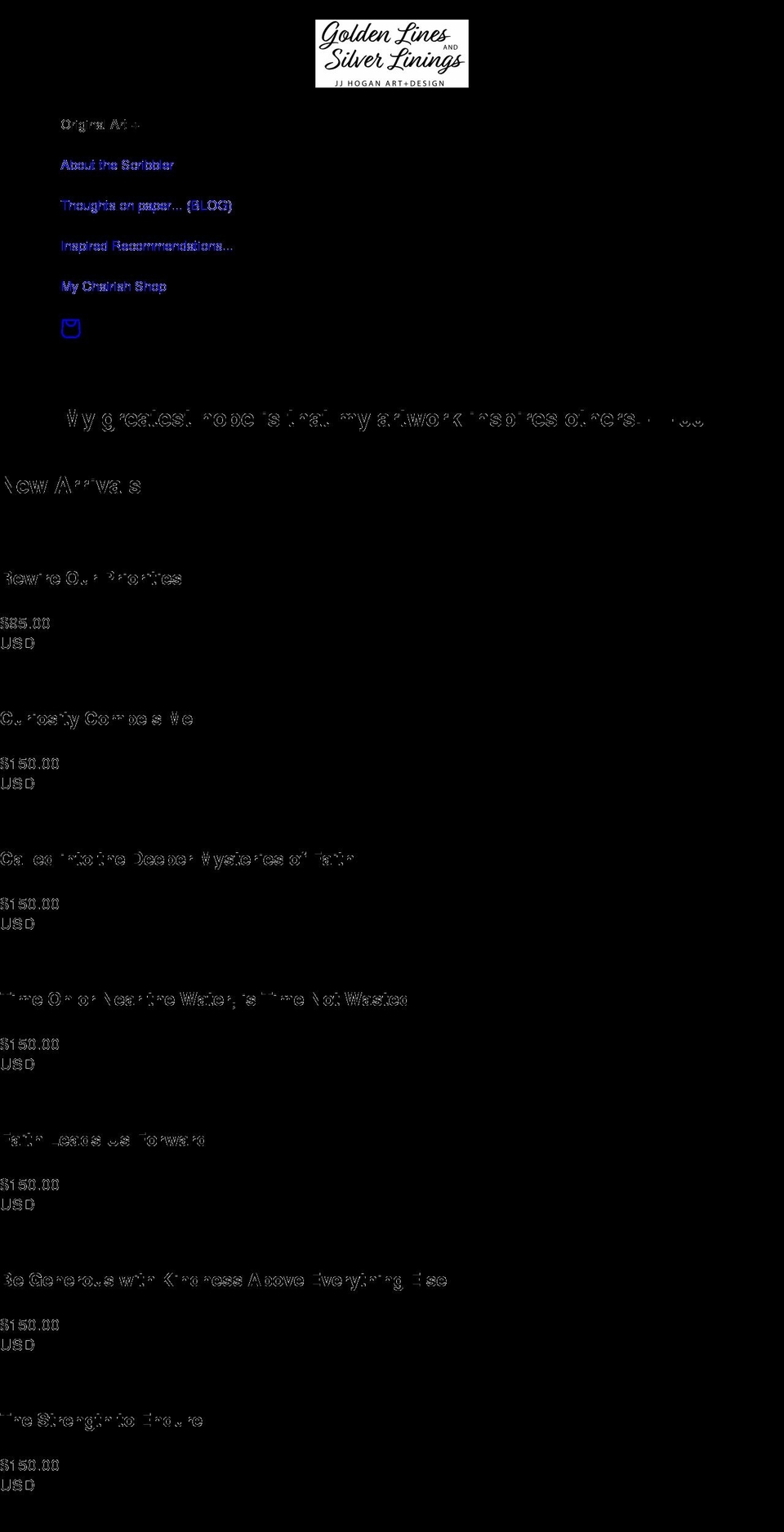 goldenlinesandsilverlinings.com shopify website screenshot