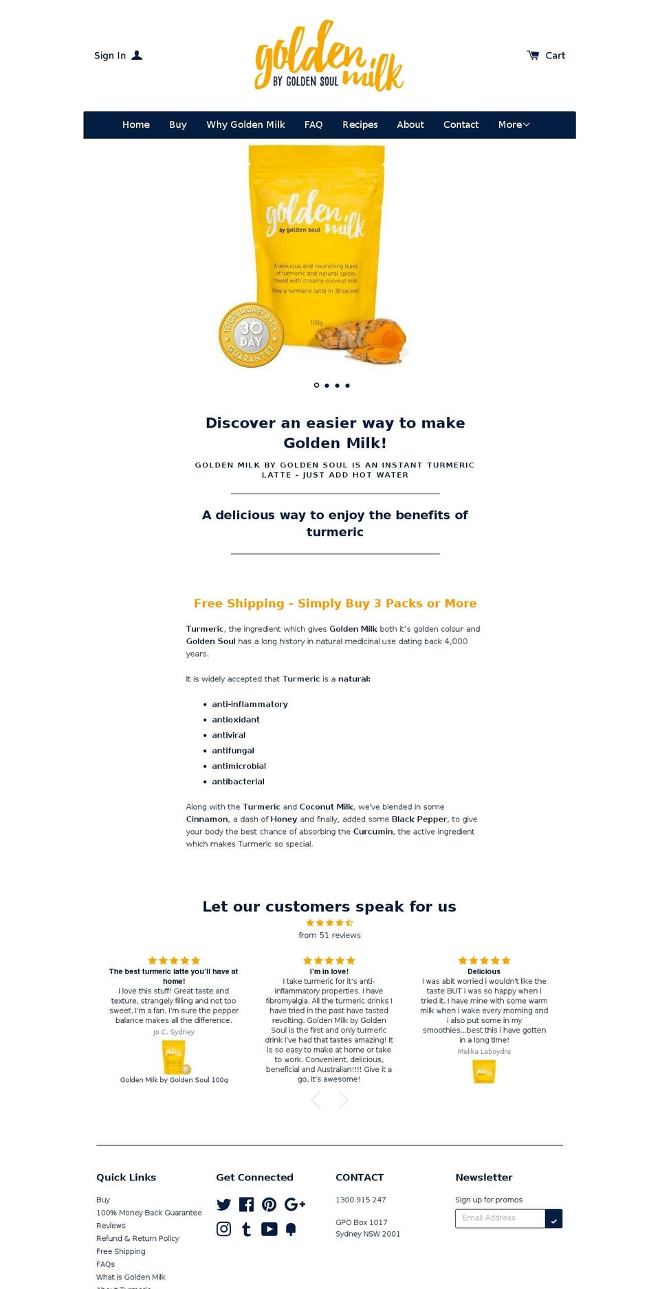 goldenmilk.com shopify website screenshot