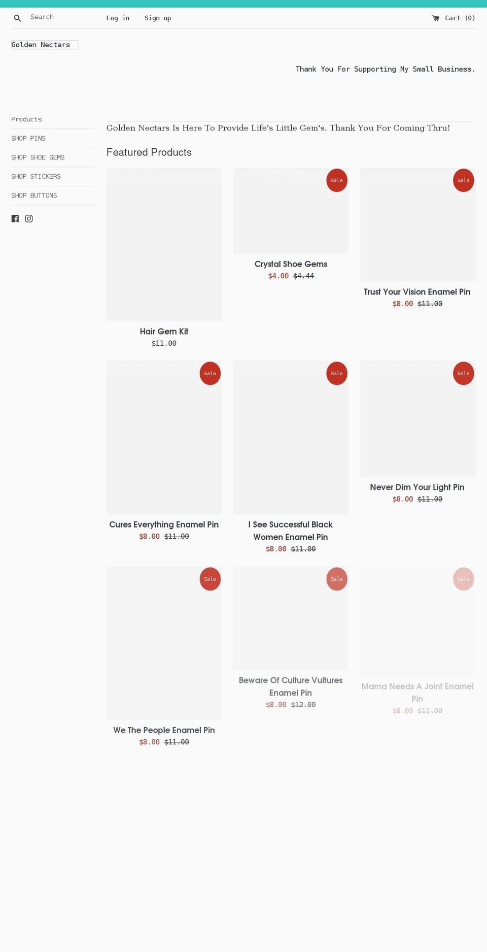 goldennectars.com shopify website screenshot