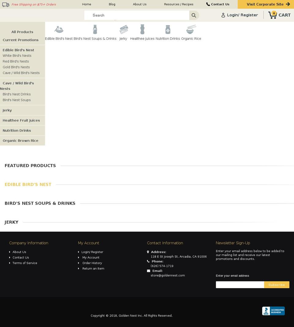 goldennest.com shopify website screenshot
