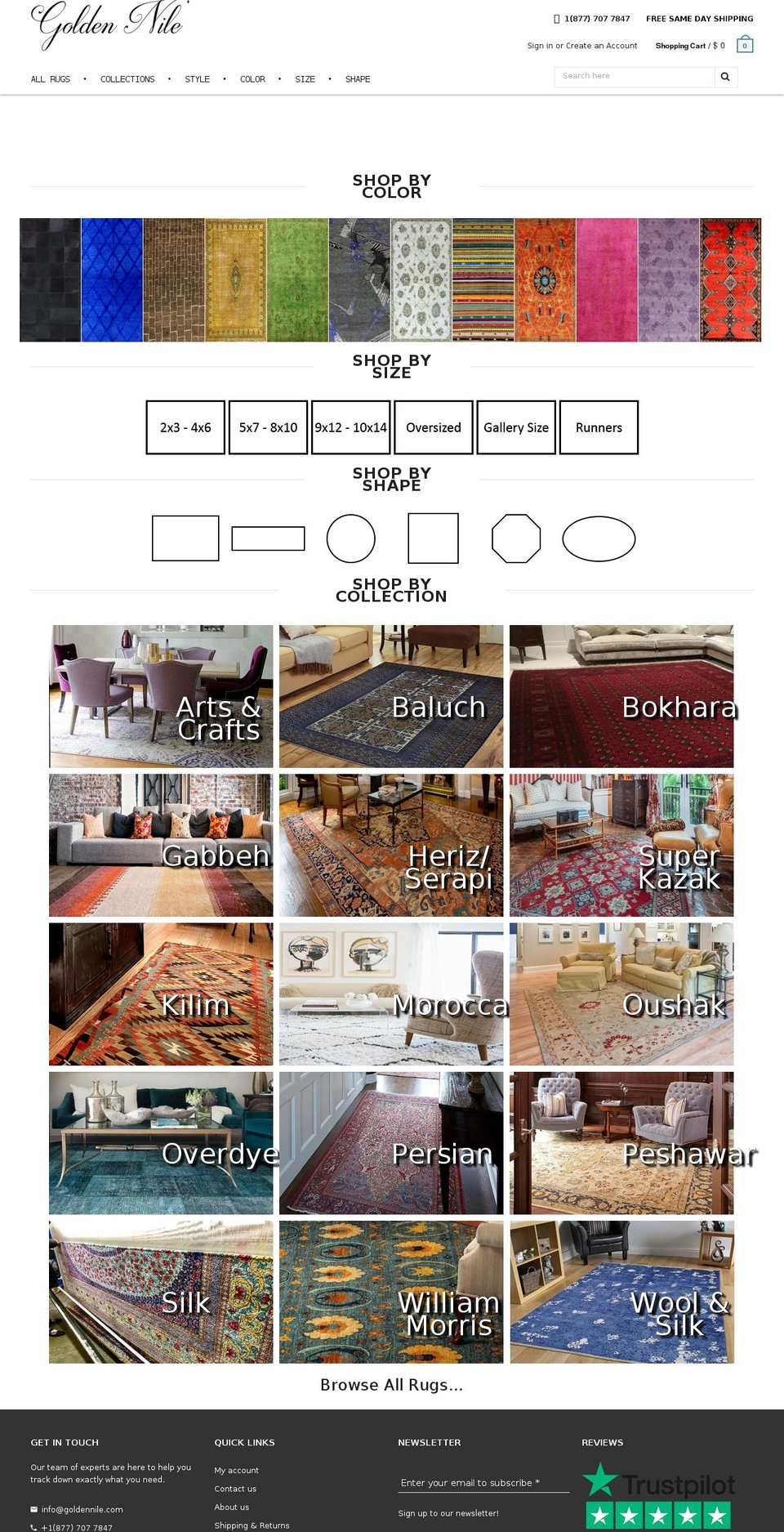 goldennile.com shopify website screenshot