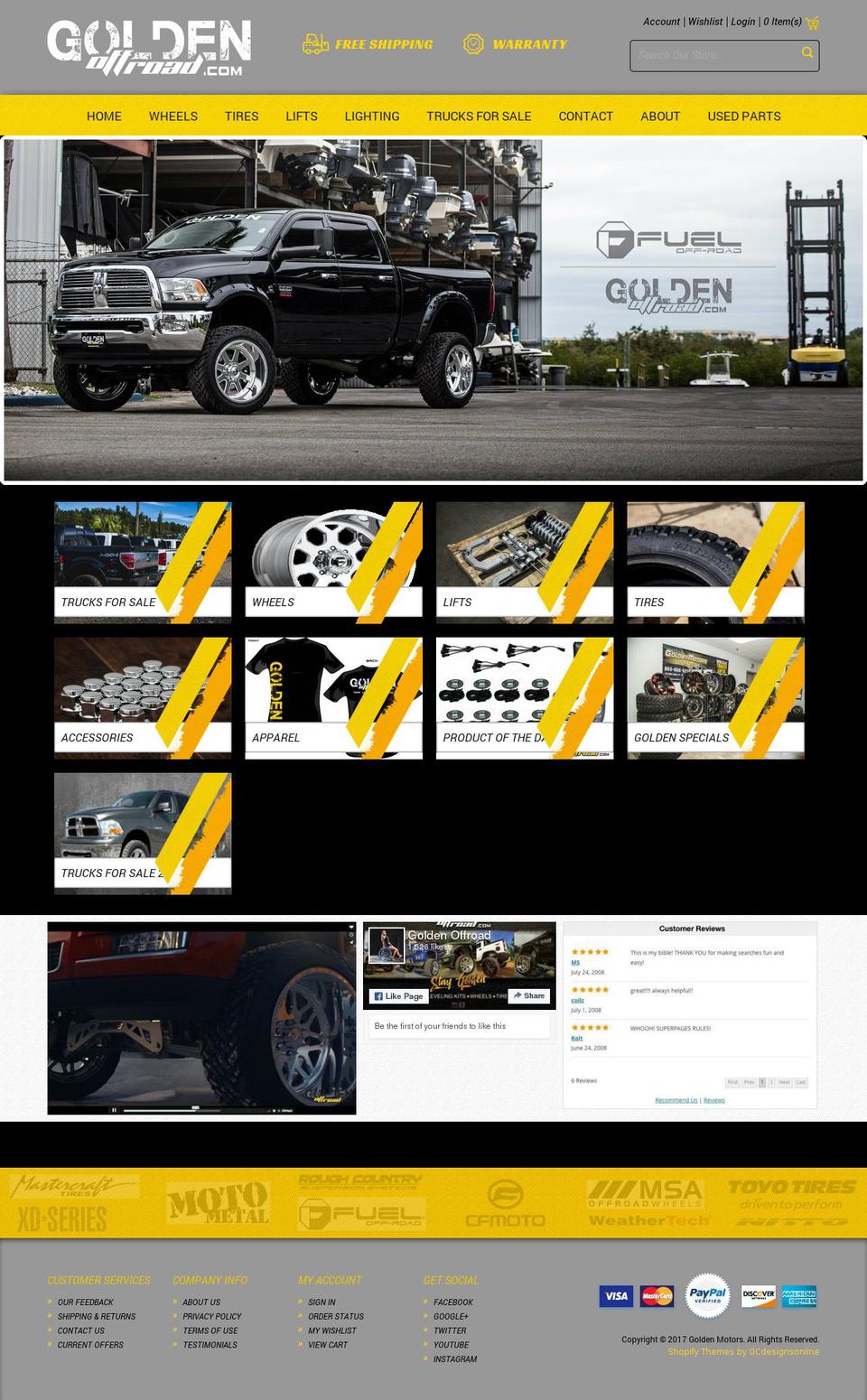 goldenoffroad.com — Shopify storefront screenshot