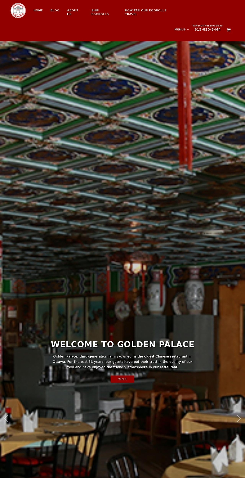 goldenpalacerestaurant.ca shopify website screenshot