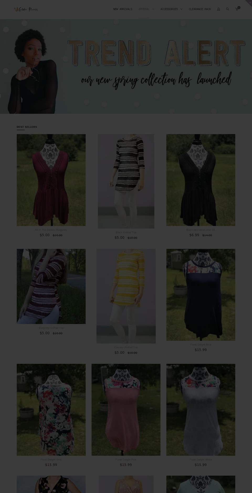 goldenphoenixboutique.com — Shopify storefront screenshot