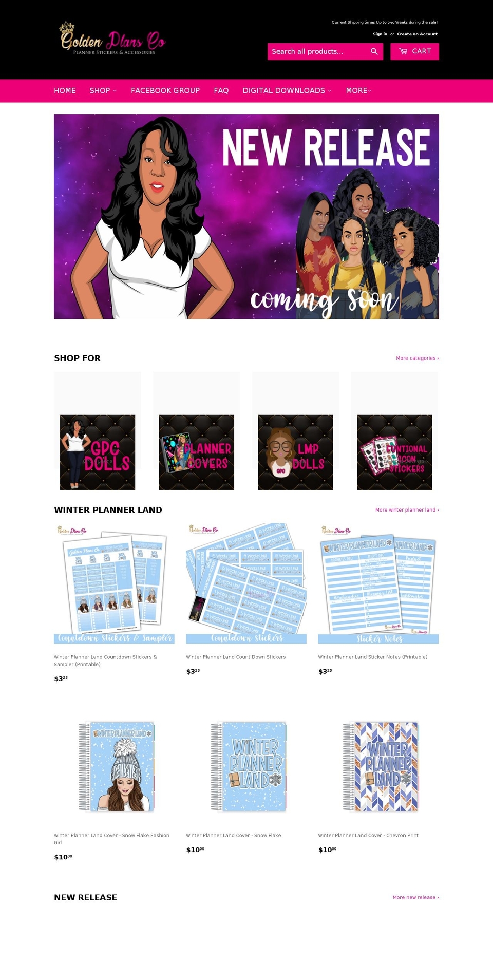 goldenplansco.com — Shopify storefront screenshot