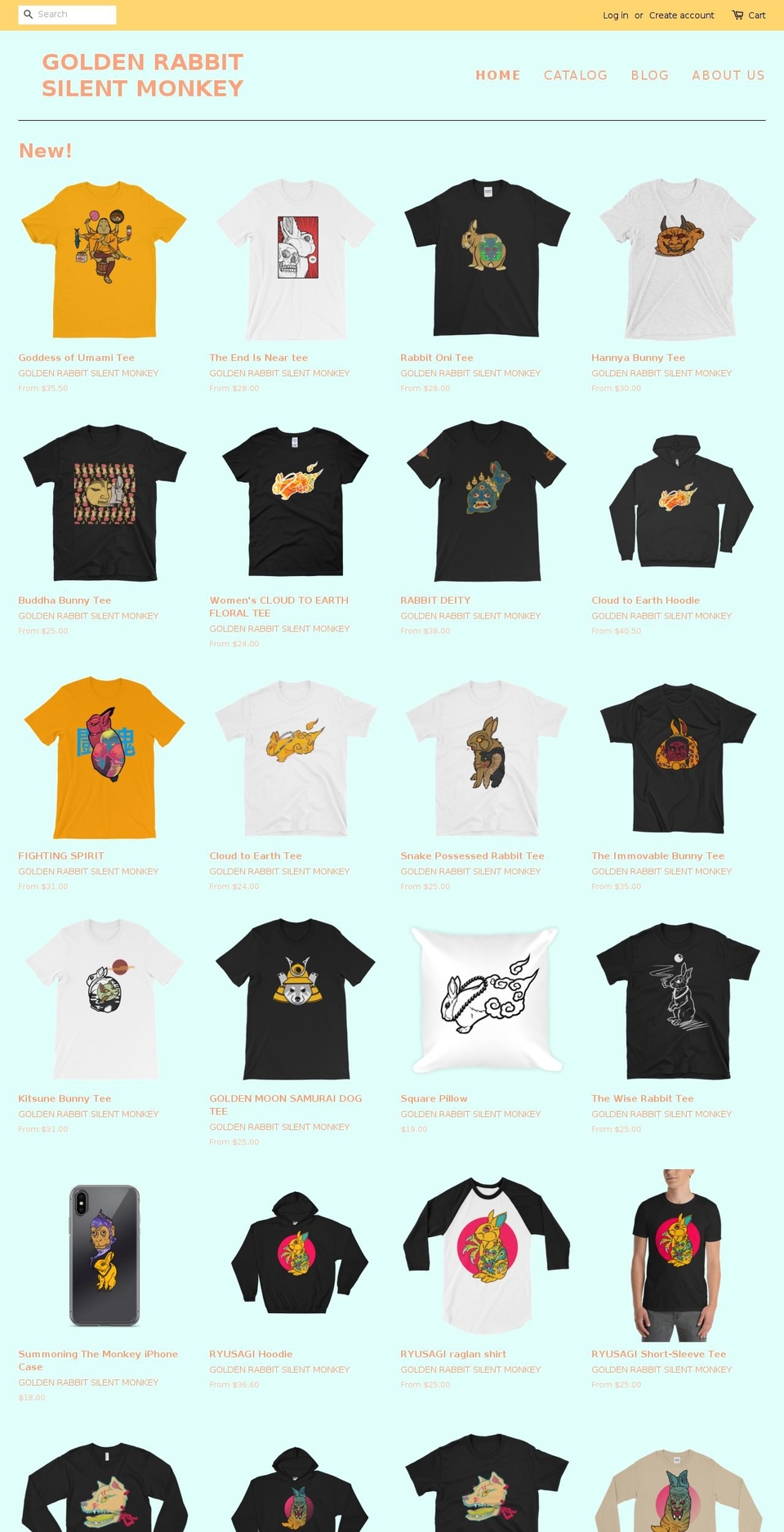 goldenrabbitsilentmonkey.store shopify website screenshot