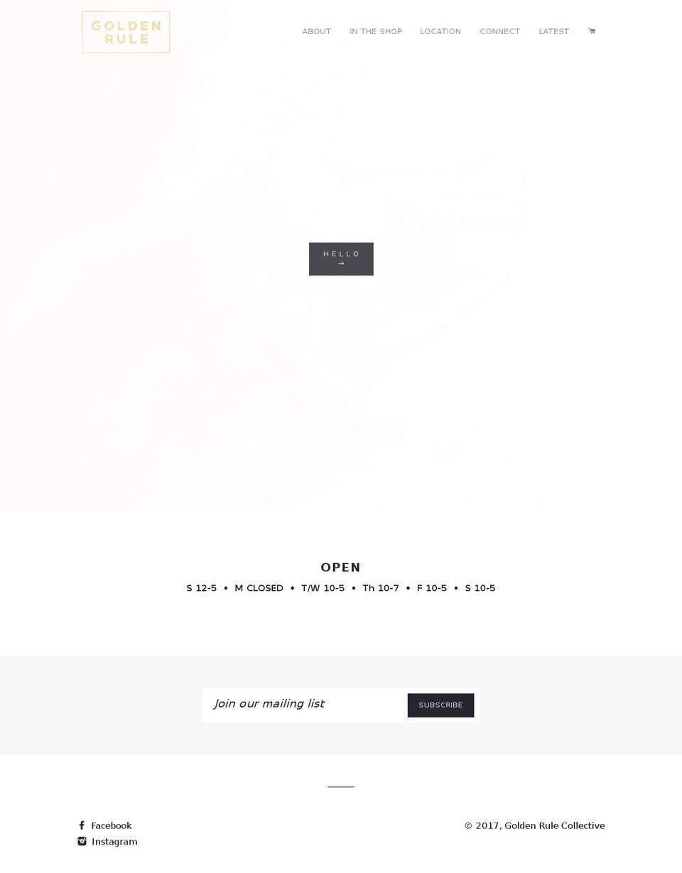 goldenrulecollective.com shopify website screenshot