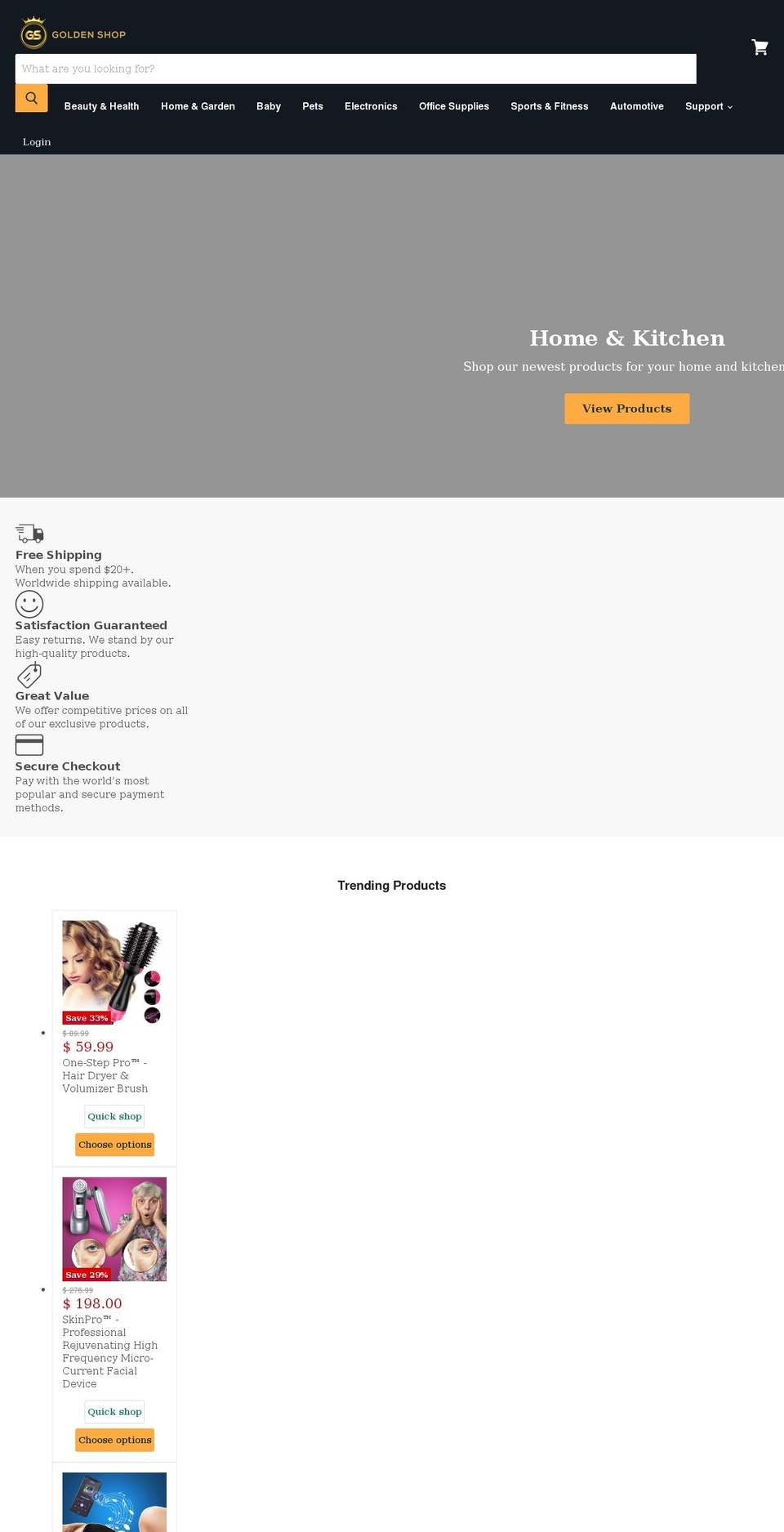 goldenshopusa.com shopify website screenshot