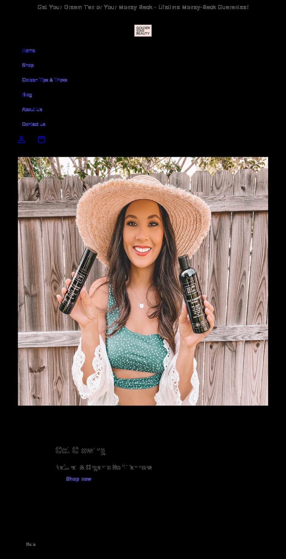 goldenstarbeauty.com shopify website screenshot