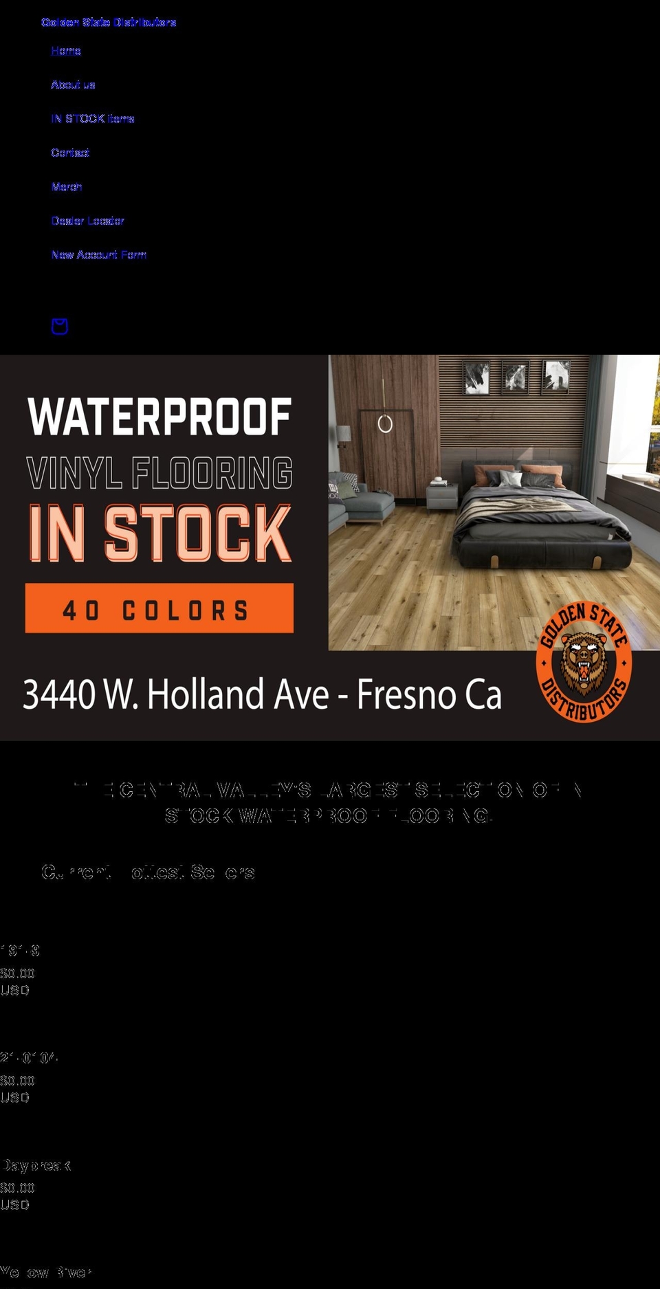 goldenstatedistributors.com shopify website screenshot