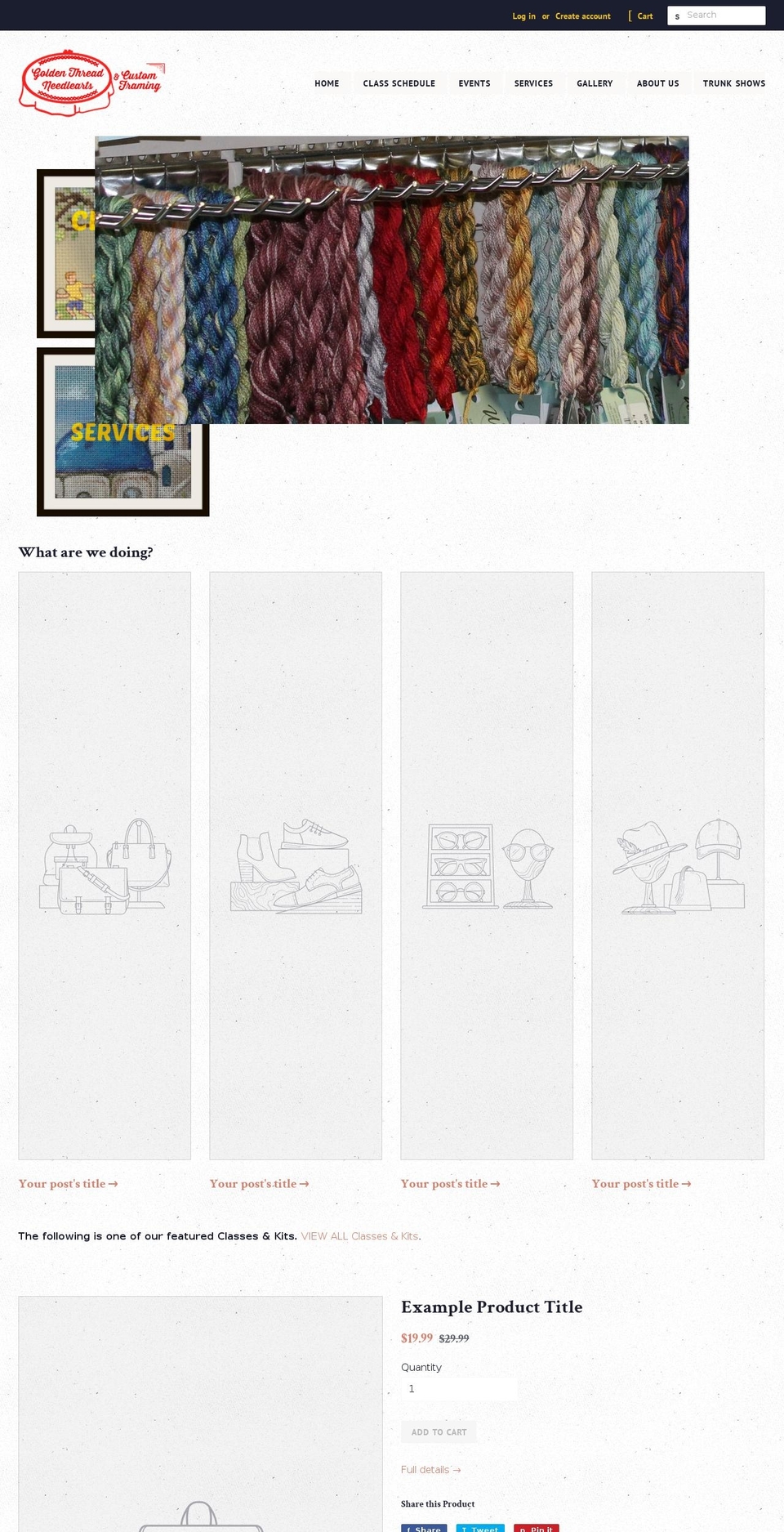 goldenthreadneedlearts.com — Shopify storefront screenshot