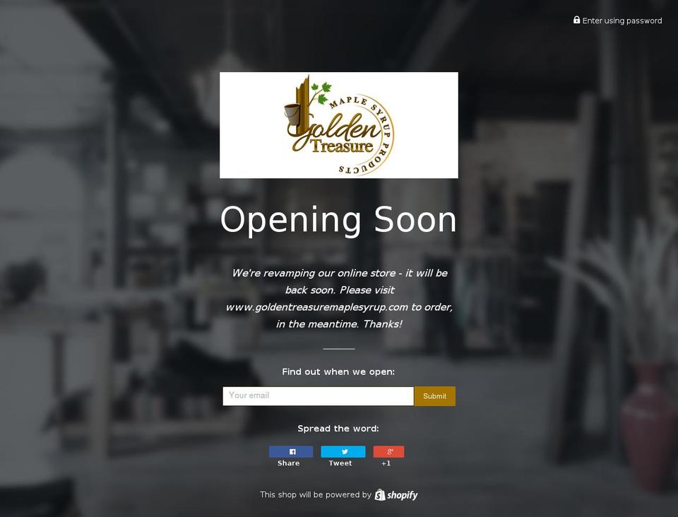 goldentreasuremaplesyrupshop.com shopify website screenshot