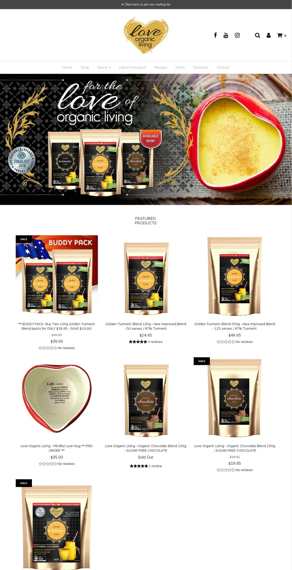 goldenturmericblend.com — Shopify storefront screenshot