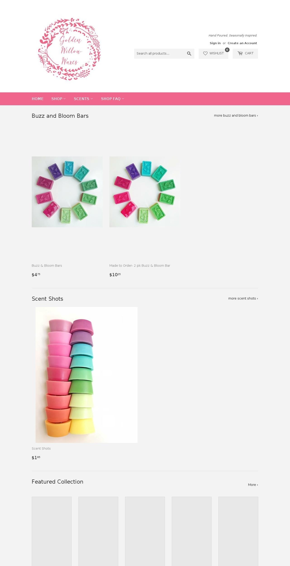 goldenwillowwaxes.com — Shopify storefront screenshot