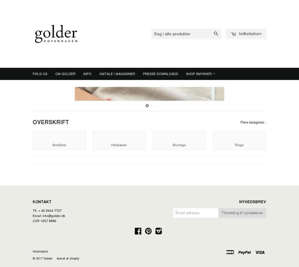 golder.dk shopify website screenshot