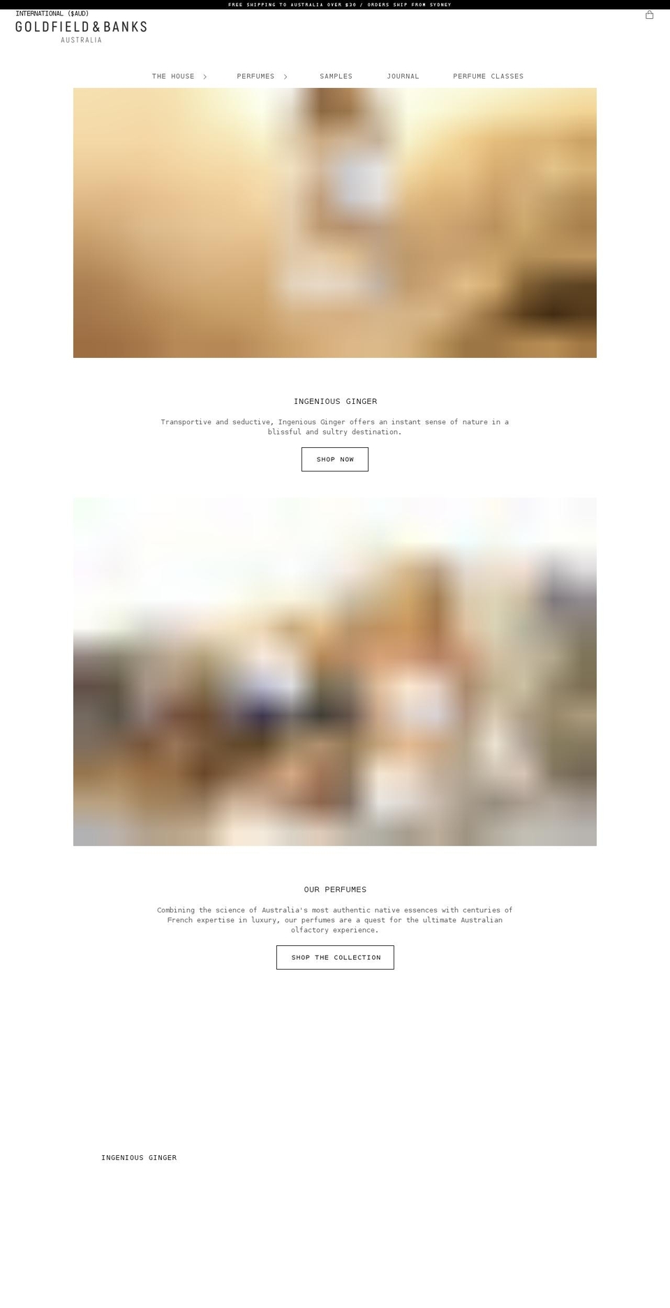 goldfieldandbanks.com shopify website screenshot