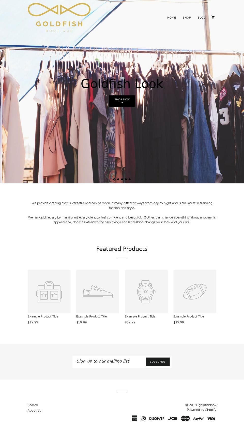 goldfishlook.com — Shopify storefront screenshot