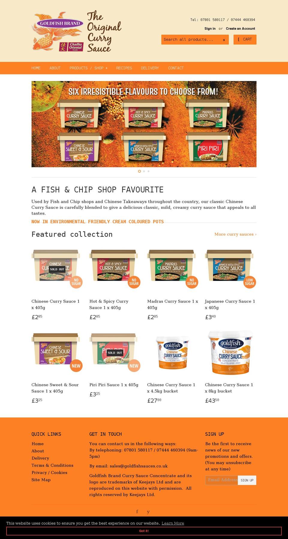 goldfishsauces.co.uk shopify website screenshot