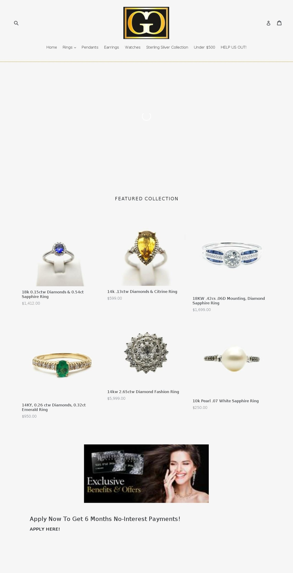 goldgalorewholesale.com — Shopify storefront screenshot