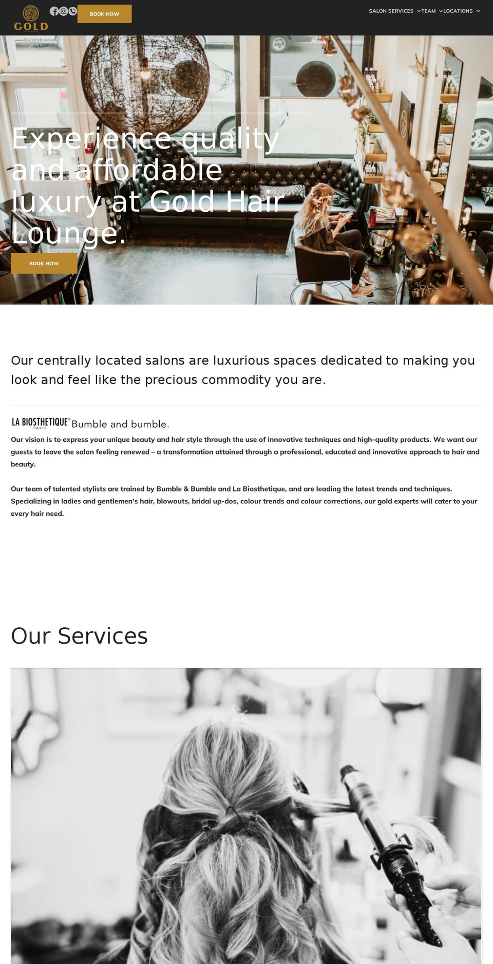 goldhairlounge.com shopify website screenshot